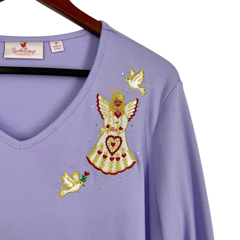 New Nwot Quacker Factory Plus Size 1x Purple Ange… - image 3